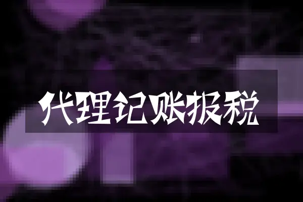 代理记账报税