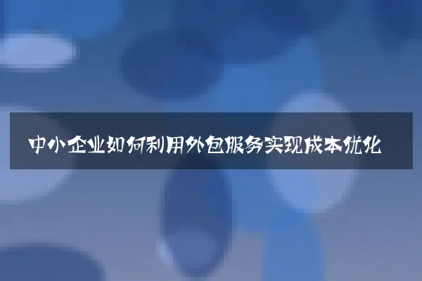 中小企业如何利用外包服务实现成本优化